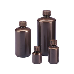 Bottiglia Cilindrica HDPE a Collo Stretto - Ambrata