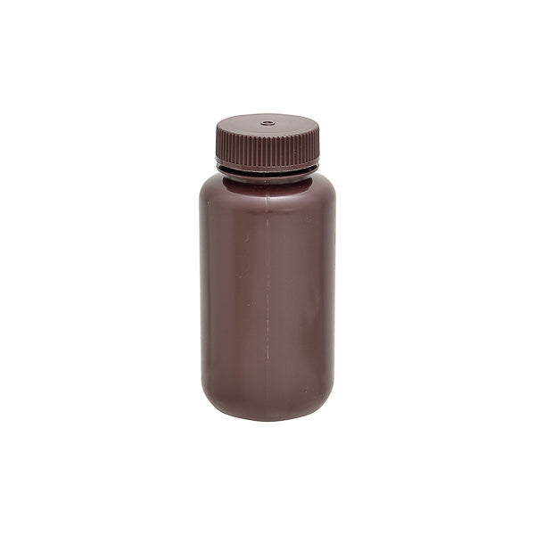 Bottiglia Cilindrica in HDPE a Collo Largo, Ambrata