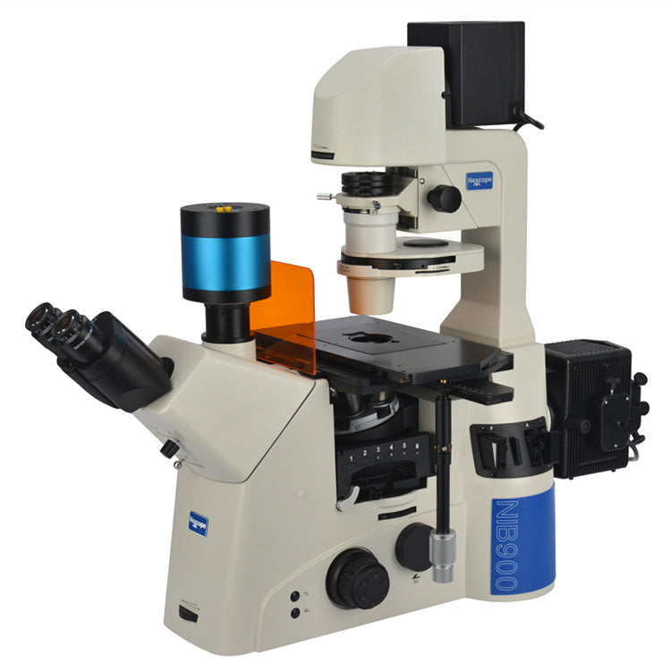 Microscopio Invertito Nexcope NIB910 per Ricerca – Campo Chiaro, Contrasto di Fase, DIC, Polarizzazione e Fluorescenza FL