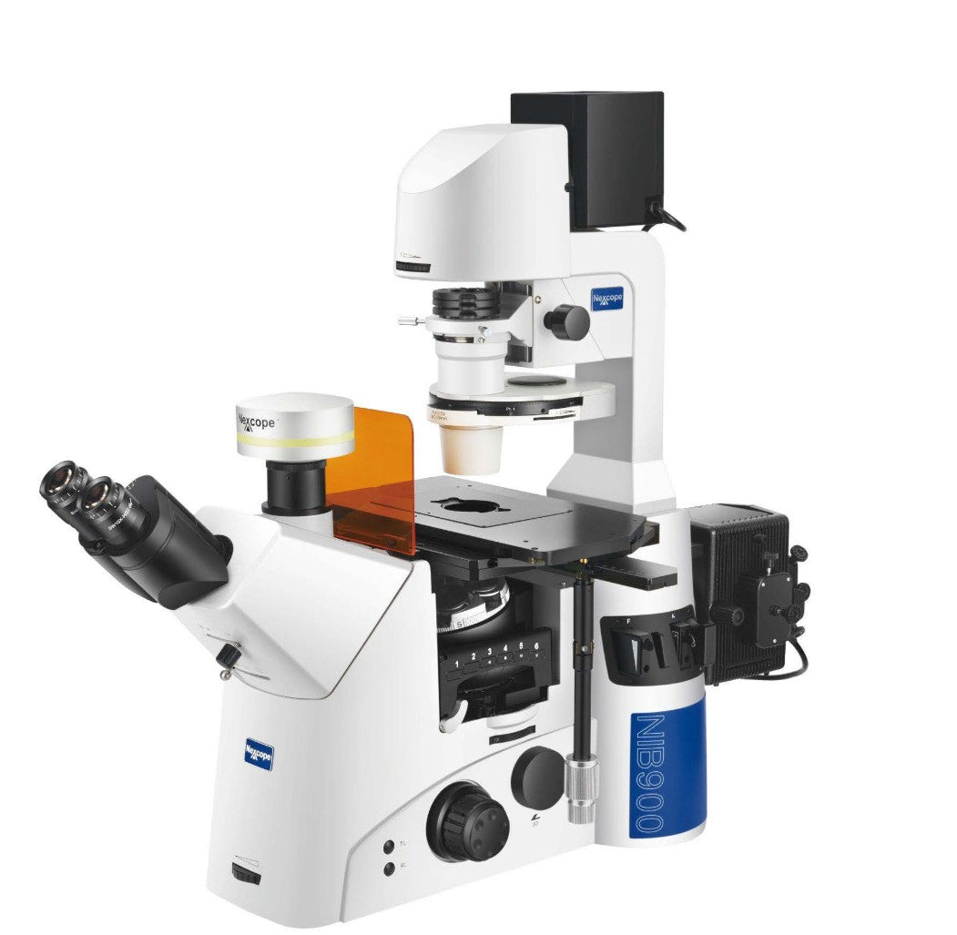 Microscopio Invertito Nexcope NIB920 per Ricerca – Campo Chiaro, Contrasto di Fase, DIC, Polarizzazione e Fluorescenza FL