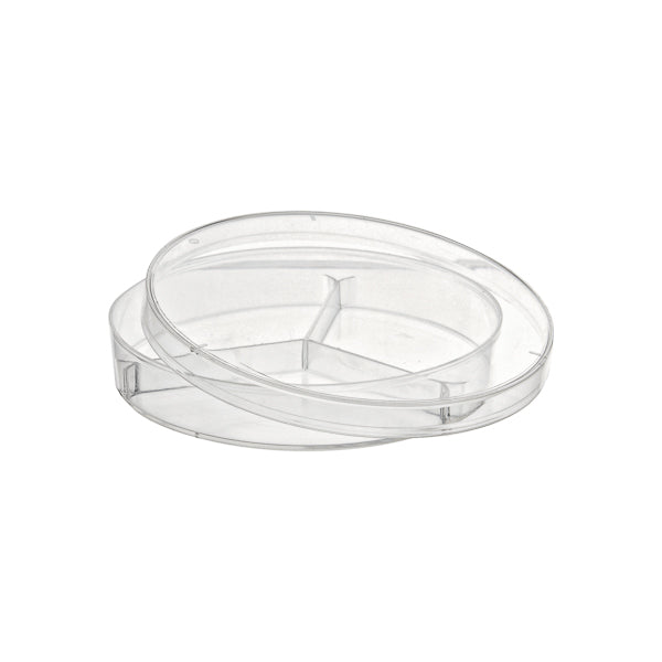 Piastre di petri in polistirene ventilate a 3 Settori D.90mm.