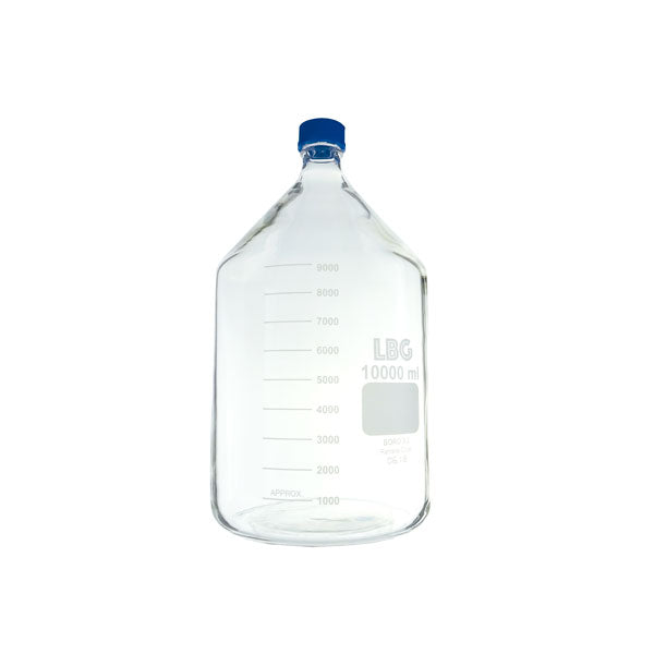 Bottiglia Graduata in Vetro Borosilicato 3.3 con Filettatura ISO, Formato Grande